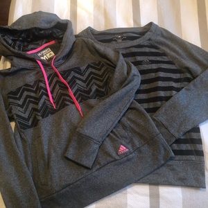 Adidas sweatshirts (hoodie and crew neck)